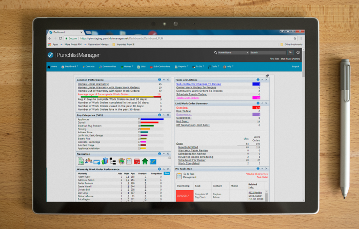 screenshot of Punchlist Manager.NET